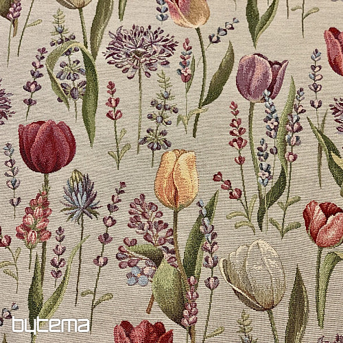 Mantel de gobelino, pañuelo de tulipanes primaverales