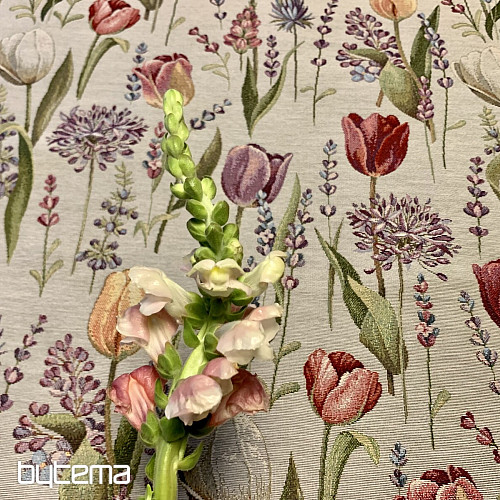Mantel de gobelino, pañuelo de tulipanes primaverales