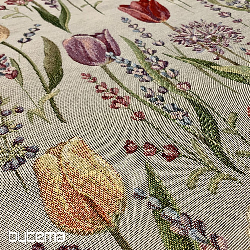 Mantel de gobelino, pañuelo de tulipanes primaverales
