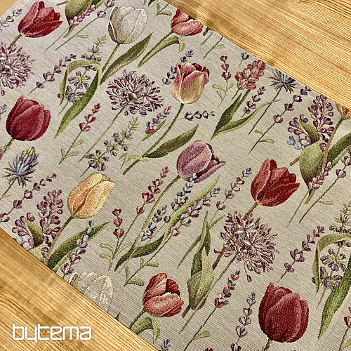 Mantel de gobelino, pañuelo de tulipanes primaverales