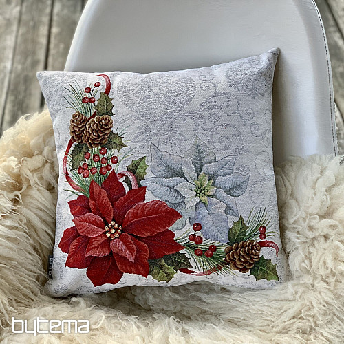 Funda tapiz navideño NAVIDAD ROSA BLANCA Y ROJA