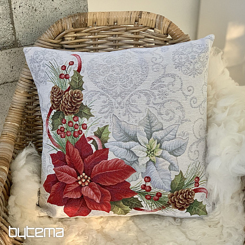 Funda tapiz navideño NAVIDAD ROSA BLANCA Y ROJA