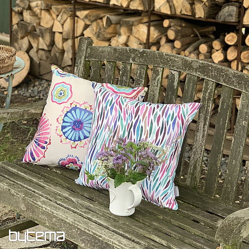 Funda de cojín Izaro violeta-turquesa