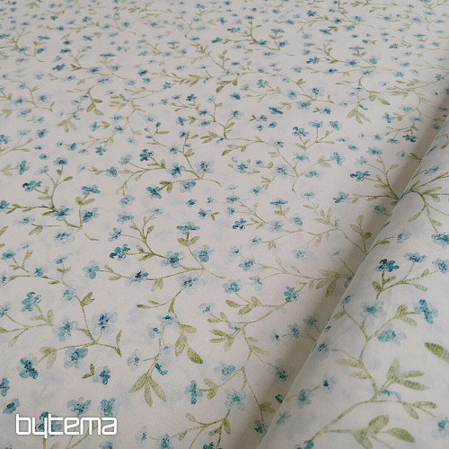 Tela de algodón azul mini sakura