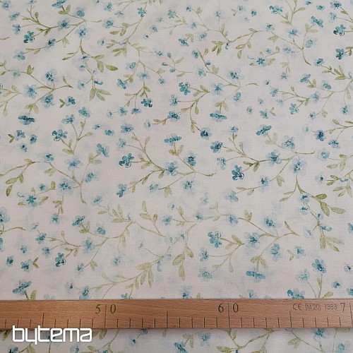 Tela de algodón azul mini sakura