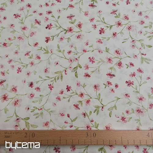 Tela de algodón rosa mini sakura