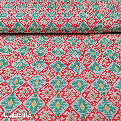 Tela de algodón Diamantes turquesa