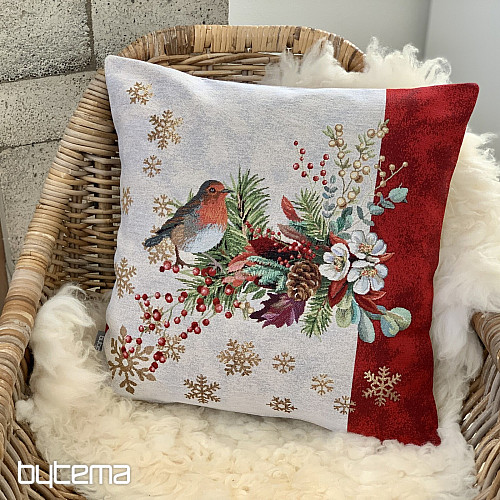 Funda tapiz navideño PÁJAROS CON UNA RAYA rojo