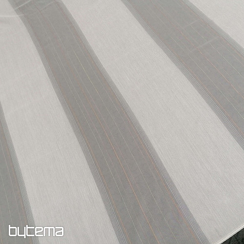 Cortina voile rayas verde-cobre