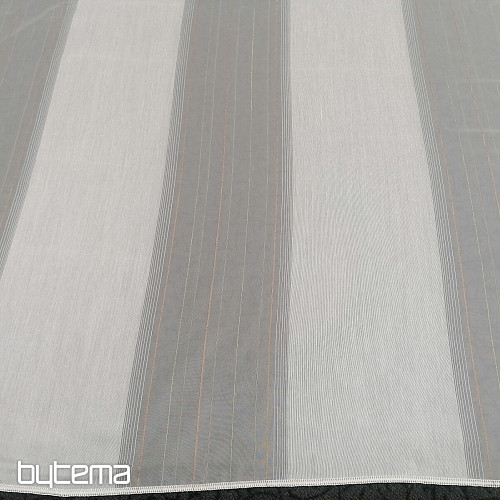 Cortina voile rayas verde-cobre
