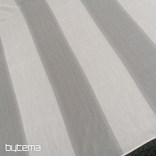 Cortina voile rayas verde-cobre