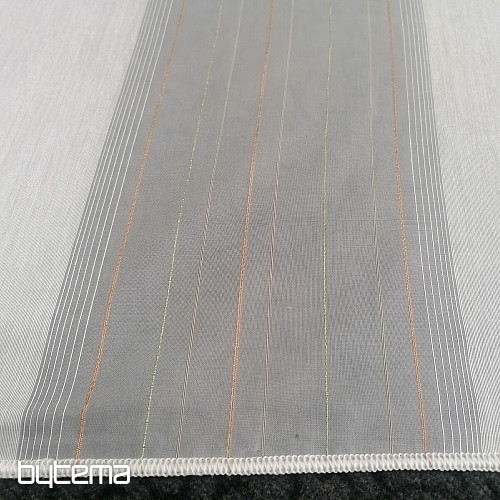 Cortina voile rayas verde-cobre