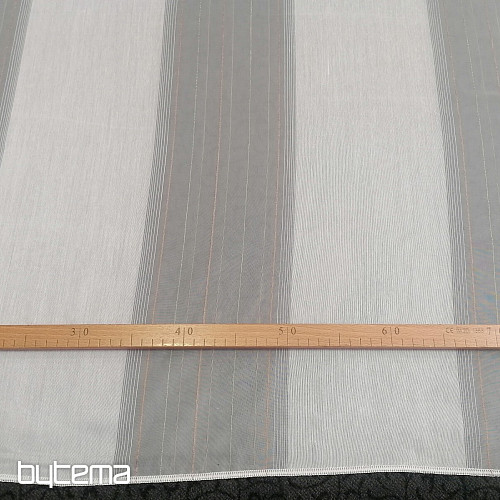 Cortina voile rayas verde-cobre