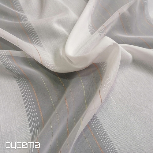 Cortina voile rayas verde-cobre