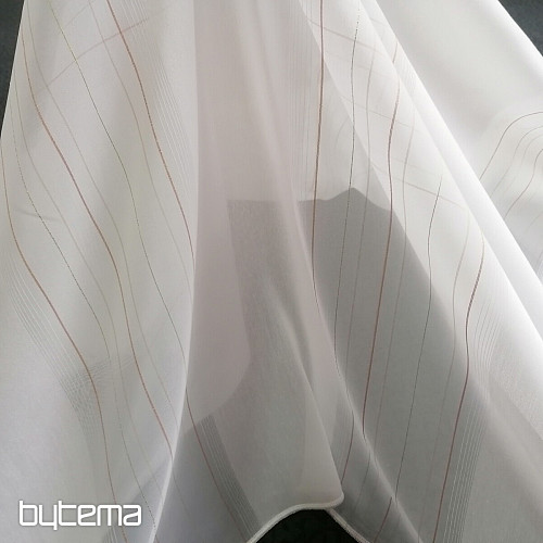 Cortina voile rayas verde-cobre