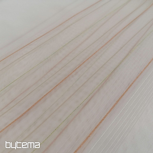 Cortina voile rayas verde-cobre