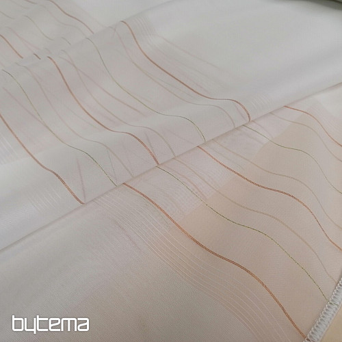 Cortina voile rayas verde-cobre