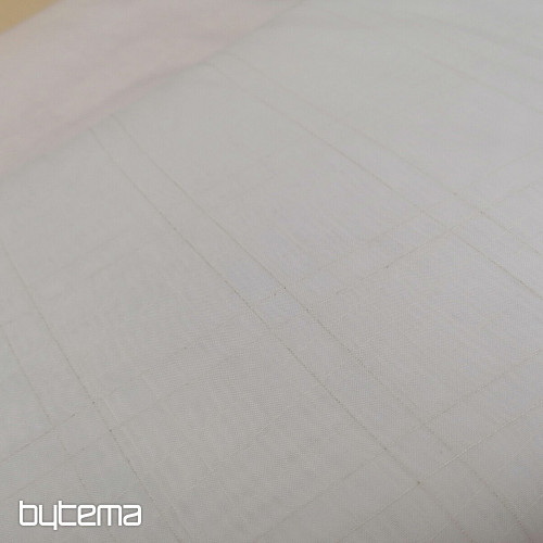 Cortina voile cuadros blancos con hilo crema