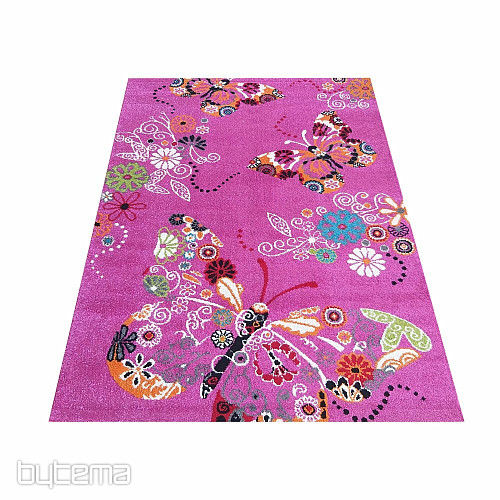 Alfombra infantil MONDO 114 mariposas - rosa