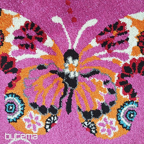 Alfombra infantil MONDO 114 mariposas - rosa