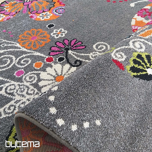 Alfombra infantil MONDO 114 mariposas - gris
