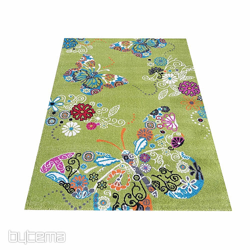 Alfombra infantil MONDO 114 mariposas - verde