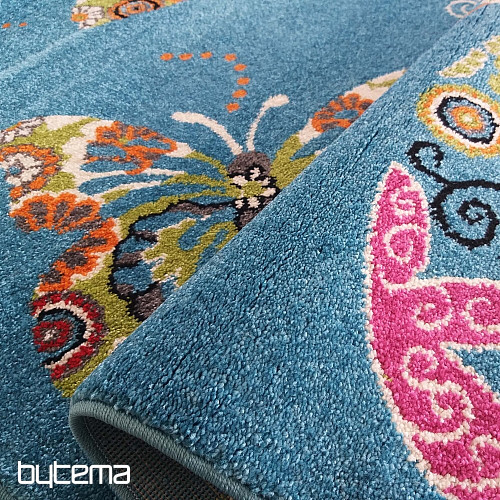 Alfombra infantil MONDO 114 mariposas - turquesa