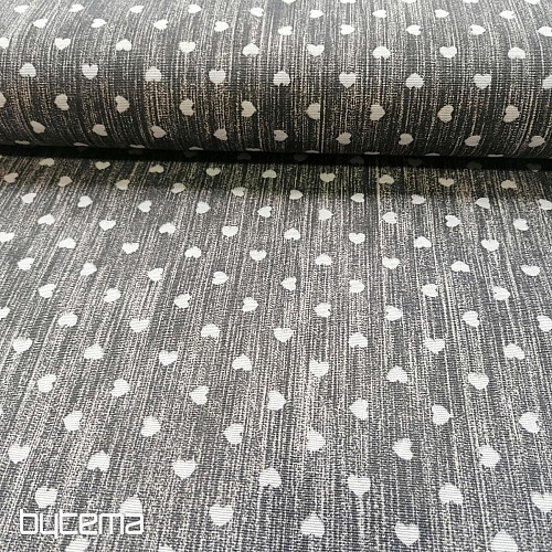 Tela decorativa Naira corazones gris oscuro