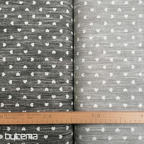 Tela decorativa Naira corazones gris oscuro