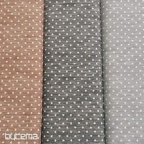 Tela decorativa Naira corazones beige