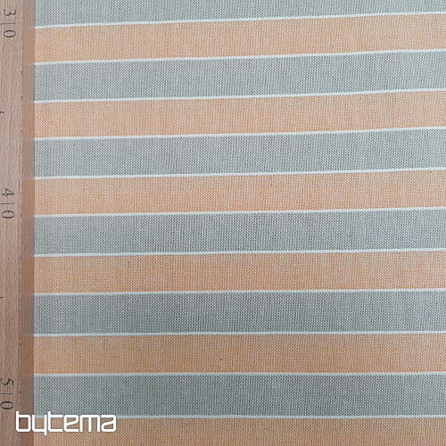 Tela decorativa Trebol rayas - naranja 2 cm 75