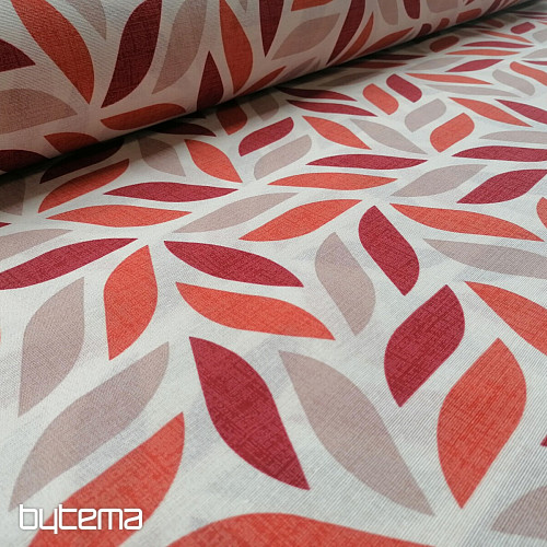 Tela decorativa Coord hojas rojo