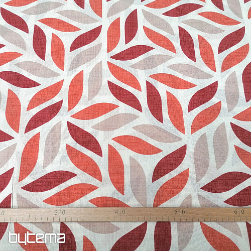Tela decorativa Coord hojas rojo