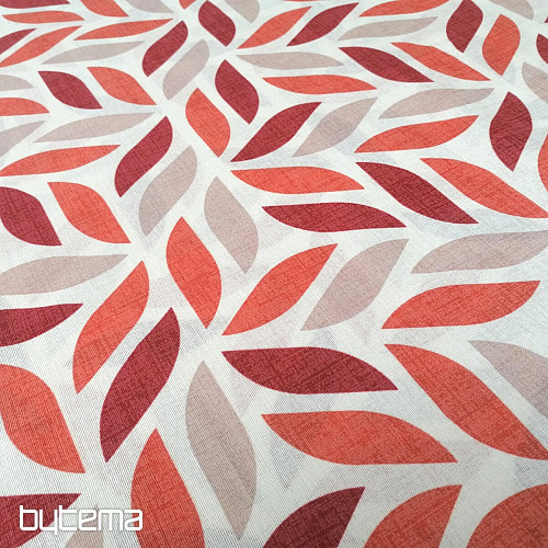Tela decorativa Coord hojas rojo