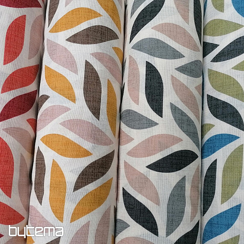 Tela decorativa Coord hojas gris