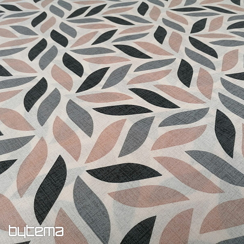 Tela decorativa Coord hojas gris