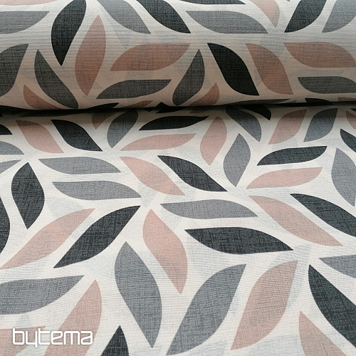 Tela decorativa Coord hojas gris