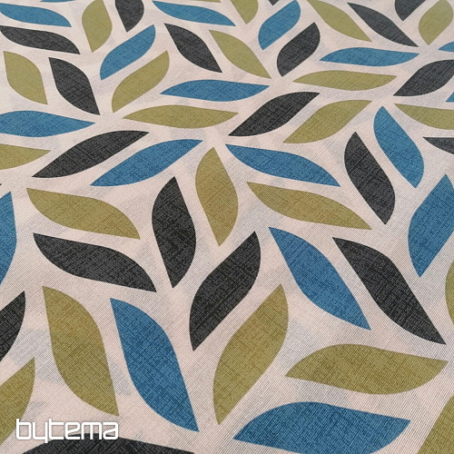 Tela decorativa Coord hojas verde-azul