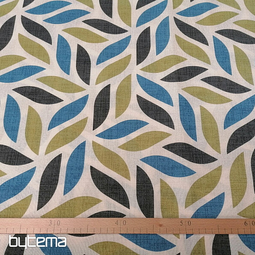 Tela decorativa Coord hojas verde-azul