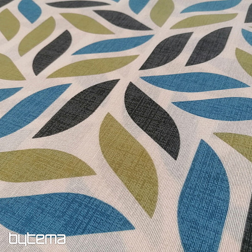 Tela decorativa Coord hojas verde-azul
