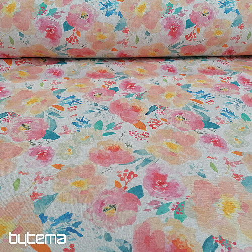 Tela decorativa Flores pastel