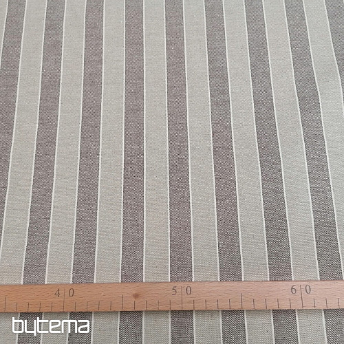 Tela decorativa Trebol rayas - marrón 2 cm 55