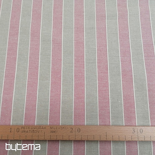 Tela decorativa Trebol rayas - rosa 2 cm 76