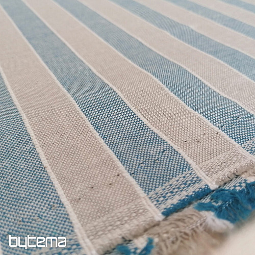 Tela decorativa Trebol rayas - azul 2 cm 77