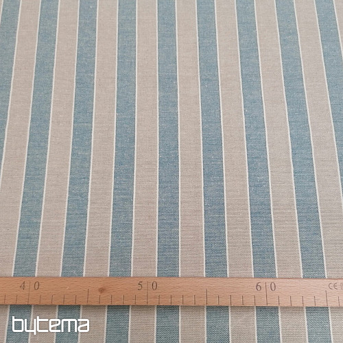 Tela decorativa Trebol rayas - azul 2 cm 77