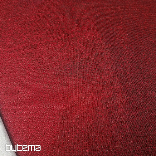 Tela decorativa navideña Papá Noel con lurex burdeos