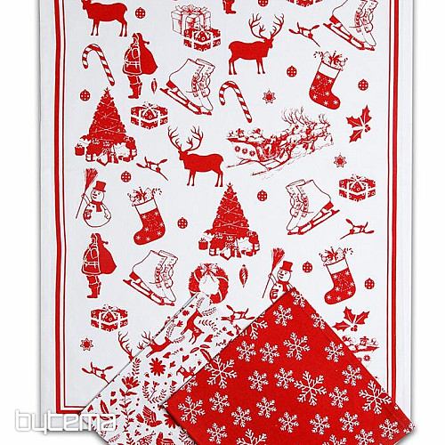 Toallas en bolsa de lona - PATRÓN NAVIDAD INVIERNO