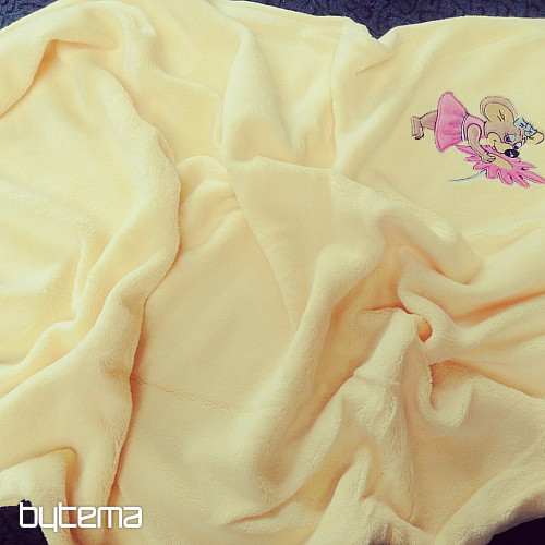 Ropa de cama infantil - microfibra amarilla con ratón.