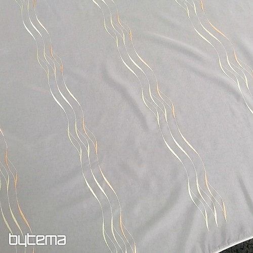 Cortina terminada Gerster Stripes naranja-verde 310x175 cm