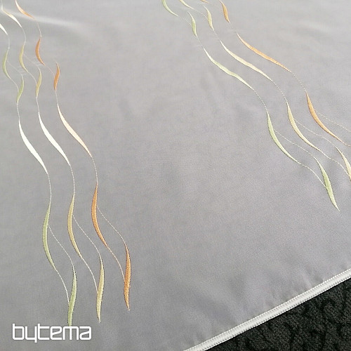 Cortina terminada Gerster Stripes naranja-verde 310x175 cm